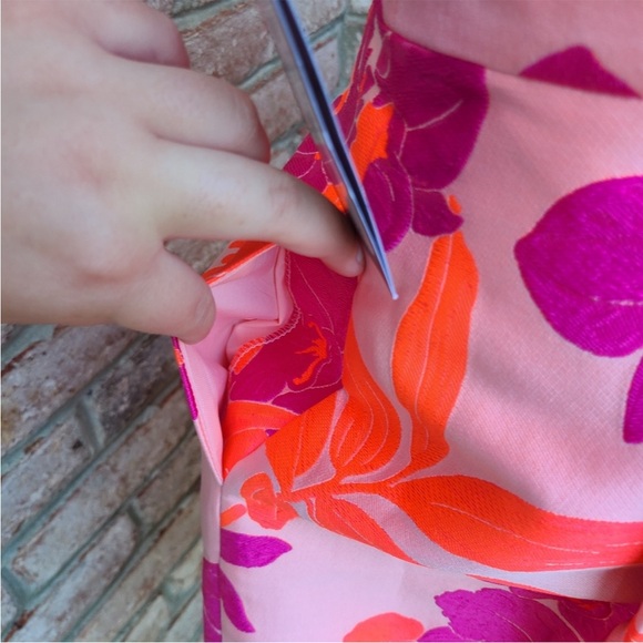 Rosanna jacquard mini dress floral eva mendes ny&co hot pink orange purple neon - Picture 6 of 7
